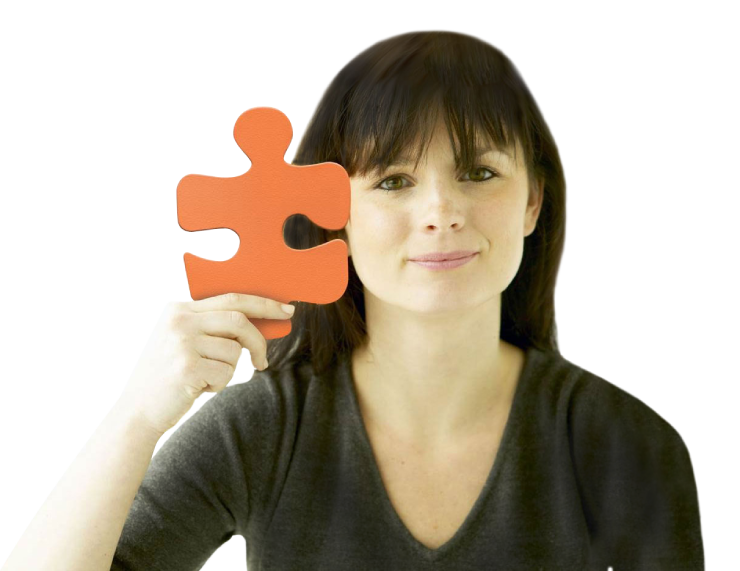 Lady holding large puzzle piece  - Maximize Human Capabilities - Occupational Therapy -Winnipeg - Manitoba